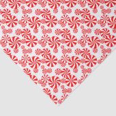 Red White Peppermint Snoep Holdiay Patroon Tissuepapier (Detail)