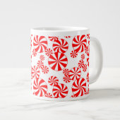Red White Peppermint Snoep Pattern Jumbo Mok (Voorkant rechts)