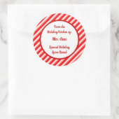 Red White Peppermint Striped Custom Baking Sticker (Tas)