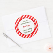 Red White Peppermint Stripes Custom Baking Sticker (Envelop)