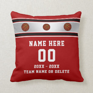Red White personaliseert Basketball-cadeaus voor s Kussen