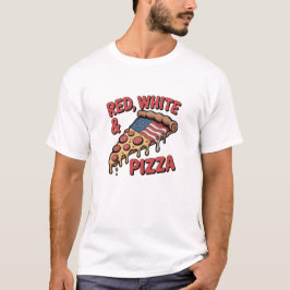 Red, White & Pizza – Funny American Flag Pizza T-shirt