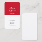 Red White Plain Modern Minimal Professional Visitekaartje (Voorkant / Achterkant)