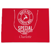 Red & White Pôle Nord Express Nom du courrier Sac (Devant)