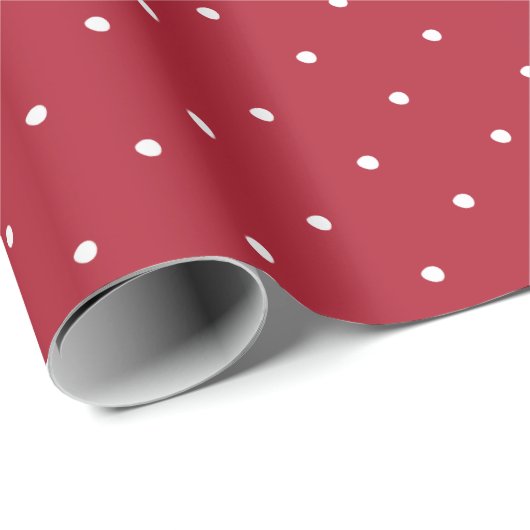 Red White Polka Dot Feestdagen Kerstmis Cadeaupapier (Rol Hoek)