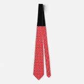 Red White Polka Dot met Black Knot Contrast Stropdas (Voorkant)