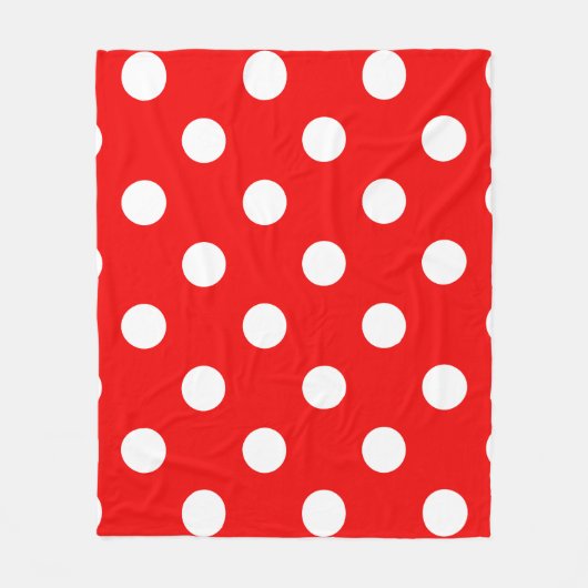 Red White Polka Dot Pattern Fleece Deken (Voorkant)
