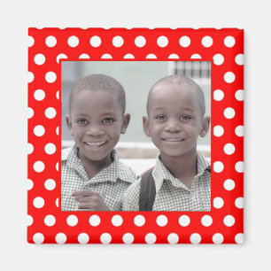 Red White Polka Dot Photo Lijst Magnet Magneet