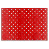 Red White Polka Dot Spot Pattern Snijplank (Voorkant)