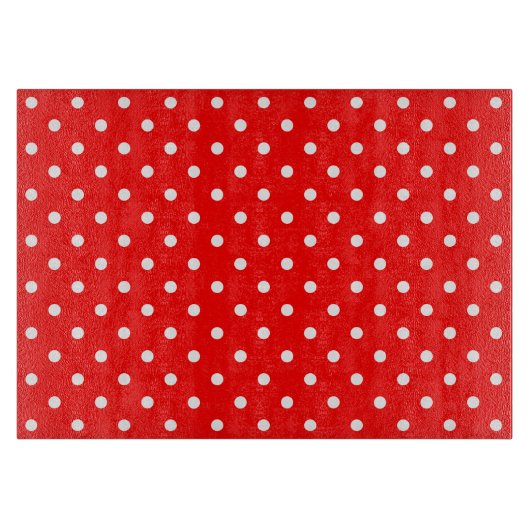 Red White Polka Dot Spot Pattern Snijplank (Voorkant)