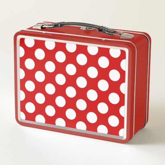 Red White Polka Dots Retro Pattern (Achterkant)