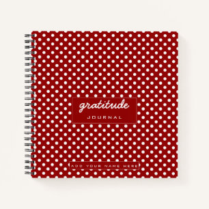 Red White Polka motif Gratitude Journal