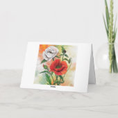Red White Poppies Carte Saint Valentin (Dos)