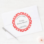 Red White Pset Retro Editable Baking Stickers (Envelop)
