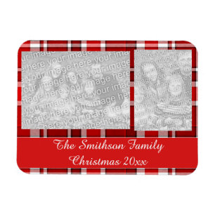 Red White Pset Tartan Magneet