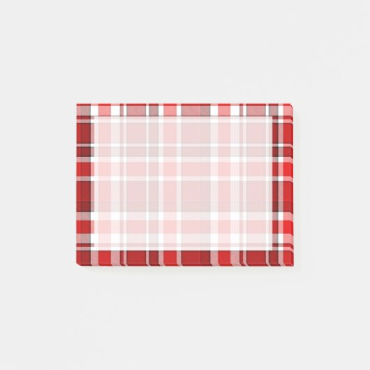 Red White Pset Tartan Post-it® Notes (Voorkant)