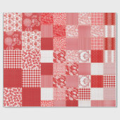 Red White Quiled Danish Star Squares Cadeaupapier (Vlak)