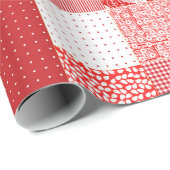 Red White Quiled Danish Star Squares Cadeaupapier (Rol Hoek)