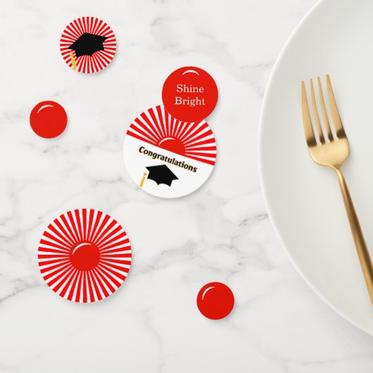 Red White Rising Sun Afstuderen Table Confetti (Groep)
