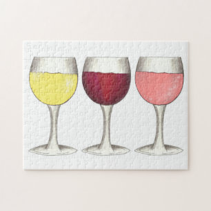 Red White Rosé Wine Glasses Winery Vino Legpuzzel