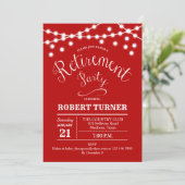 Red White Rustic Retraite Party Invitation (Debout devant)