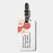 Red & White Sakura Japans Kimono Bagagelabel (Voorkant verticaal)