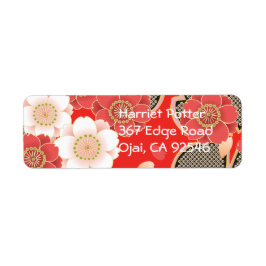 Red & White Sakura Japans Kimono Etiket