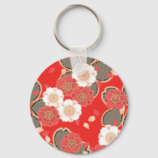 Red & White Sakura Japans Kimono Sleutelhanger