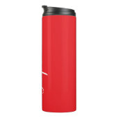 Red White Script Custom Name Thermal Tumbler Thermosbeker (Geroteerd rechts)