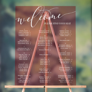 Red White Script Welcome Chart N'importe quel évén
