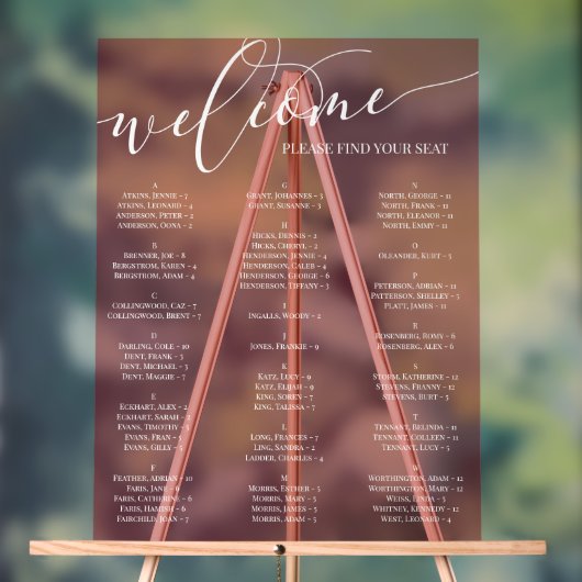 Red White Script Welcome Chart N'importe quel évén (Neutre)