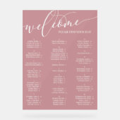 Red White Script Welkom Zittingkaart Elk Evenement Acryl Bord (Voorkant)