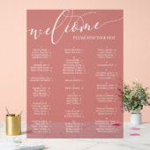 Red White Script Welkom Zittingkaart Elk Evenement Acryl Bord (Huwelijk)