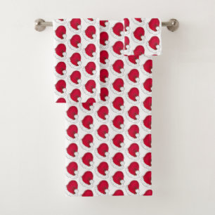 Red White Secret Santa Claus Pet kerstavond Bad Handdoek