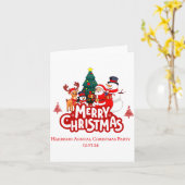 Red White Simple Merry Christmas Kaart (Gele Bloem)