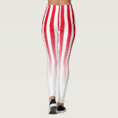 Red White Snoep Stripe Fade Pattern Leggings (Achterkant)