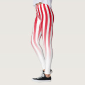 Red White Snoep Stripe Fade Pattern Leggings (Links)