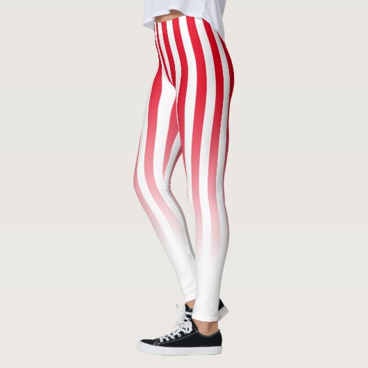 Red White Snoep Stripe Fade Pattern Leggings (Links)