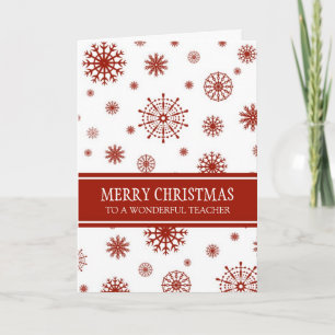 Red White Snow Teacher Vrolijke Kerst Kaart