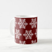 Red White Snowflake Christmas Pattern Coffee Mug  (Devant gauche)
