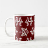 Red White Snowflake Christmas Pattern Coffee Mug  Koffiemok (Links)