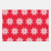 Red White Snowflake Pattern Inpakpapier Vel (Voorkant 2)