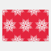 Red White Snowflake Pattern Inpakpapier Vel (Voorkant)