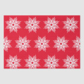 Red White Snowflake Pattern Tissuepapier (Voorkant)