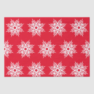 Red White Snowflake Pattern Tissuepapier