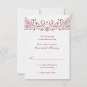 Red White Snowflake Winter Wedding Carte de répons (Devant)