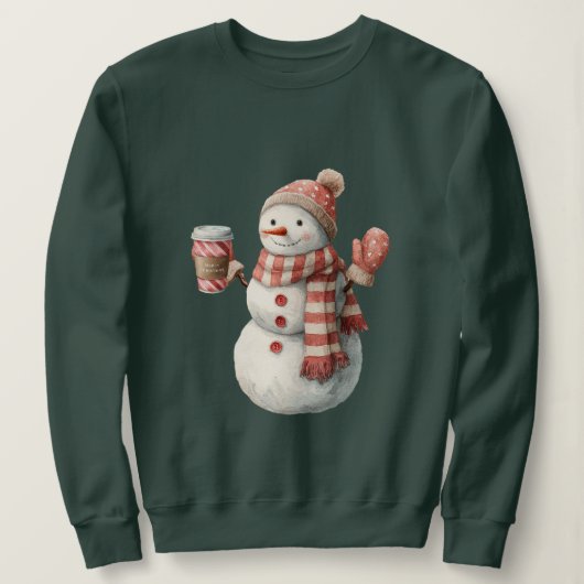 Red White Snowman Christmas Trui (Design voorkant)