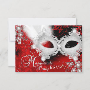 Red White Sparkas Masquerade Party RSVP