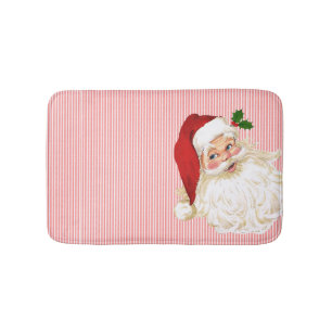 Red White Stripe Santa Claus Bath Mat