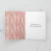 Red White Stripes Christmas Kaart (Binnen)